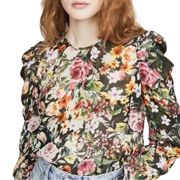 Generation Love Jada Floral Ruched Silk Top - NWT - Picture 6 of 6